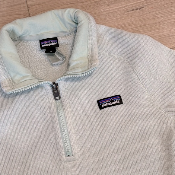 Patagonia Kids Teal Half Zip Up Sweater Size Medium - Picture 2 of 4